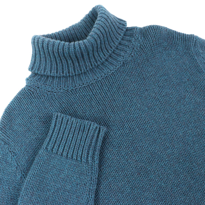 Excellent BERLUTI Turtleneck knit sweater blue cashmere M R25KTL43YWCV
