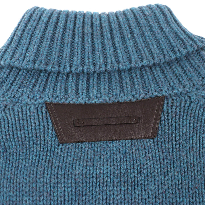 Excellent BERLUTI Turtleneck knit sweater blue cashmere M R25KTL43YWCV