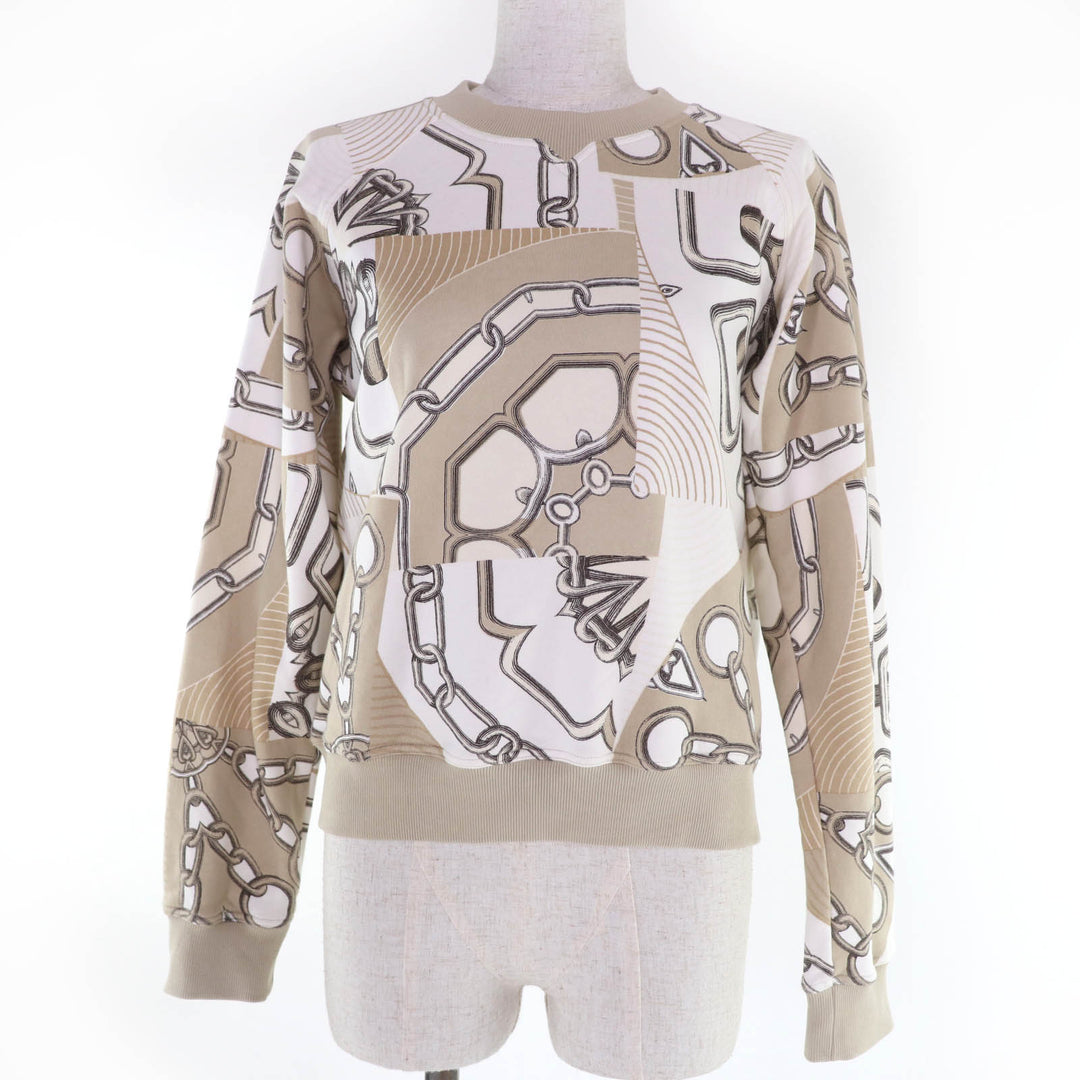Excellent HERMES sweat Kaleidoscope Effect Beige cotton Women 38 4H4623DG