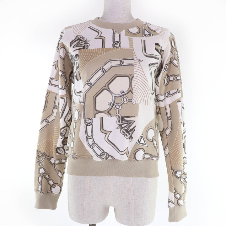 Excellent HERMES sweat Kaleidoscope Effect Beige cotton Women 38 4H4623DG