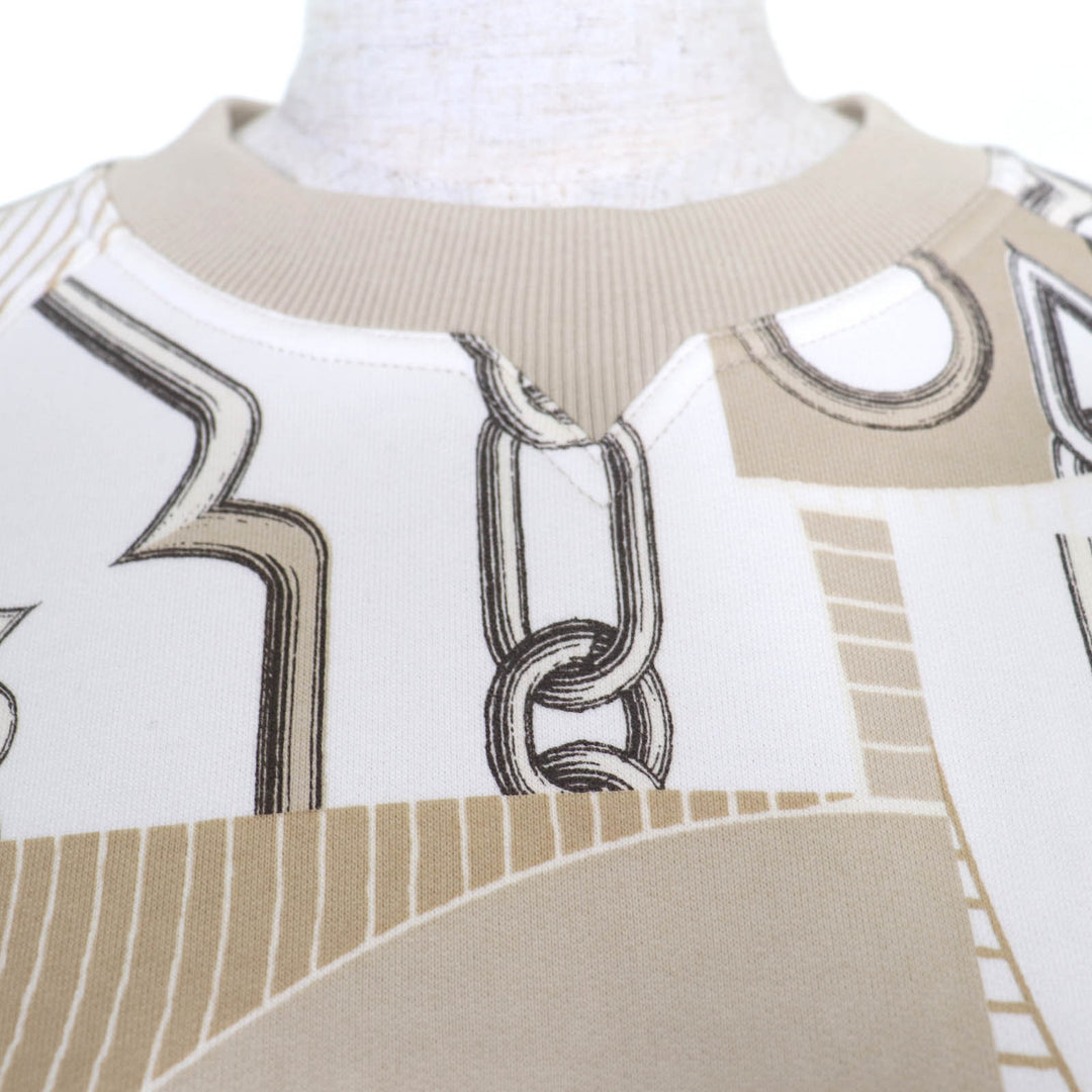 Excellent HERMES sweat Kaleidoscope Effect Beige cotton Women 38 4H4623DG