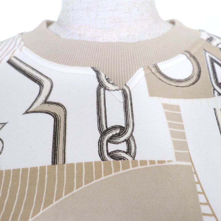 Excellent HERMES sweat Kaleidoscope Effect Beige cotton Women 38 4H4623DG