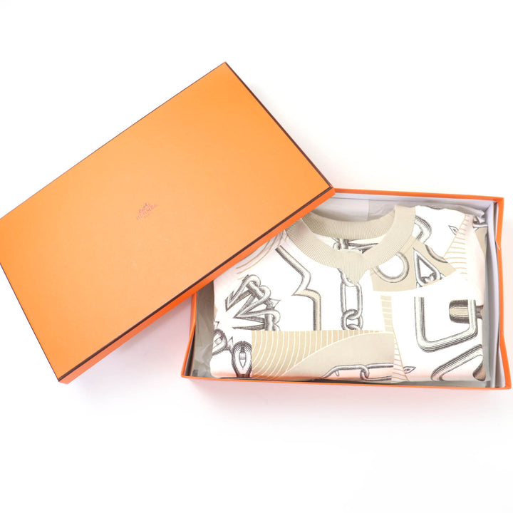 Excellent HERMES sweat Kaleidoscope Effect Beige cotton Women 38 4H4623DG