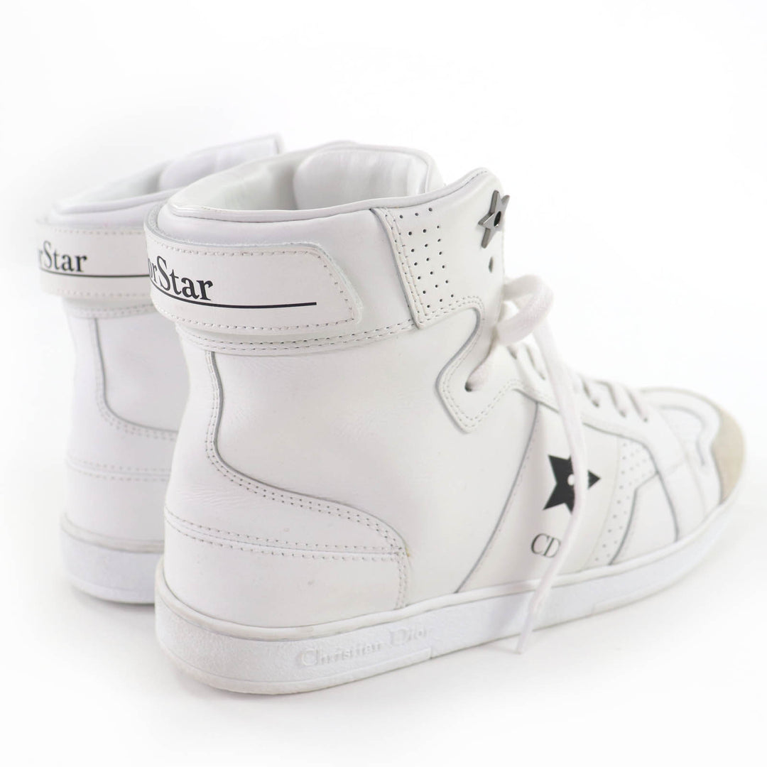 Great Christian Dior High cut sneakers DIOR STAR white leather Women 36.5