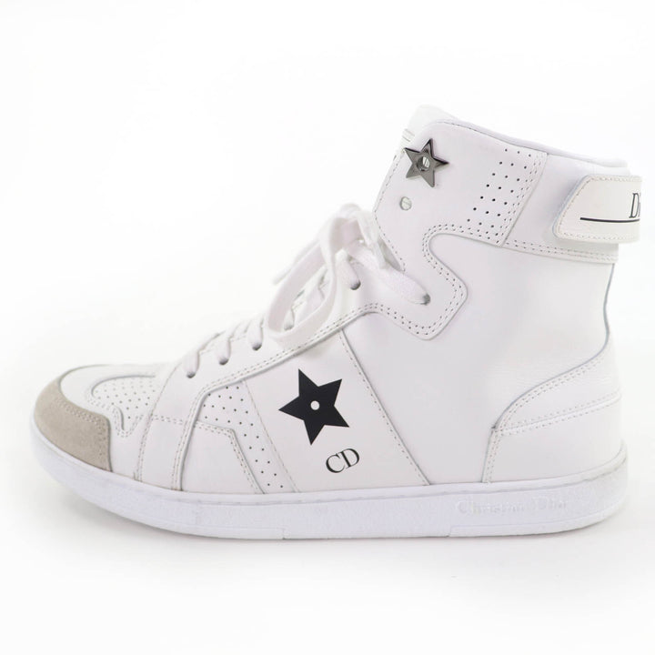 Great Christian Dior High cut sneakers DIOR STAR white leather Women 36.5