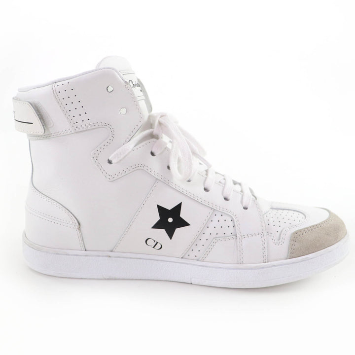 Great Christian Dior High cut sneakers DIOR STAR white leather Women 36.5