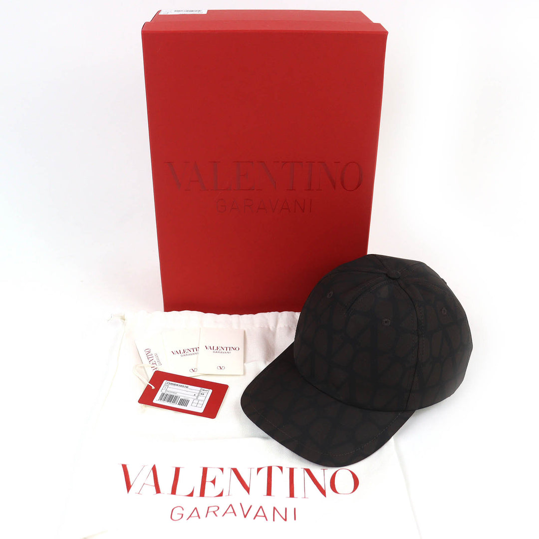 Pristine Valentino Garavani V Logo Signature Hat Baseball Cap silk 2Y0HDA10STB