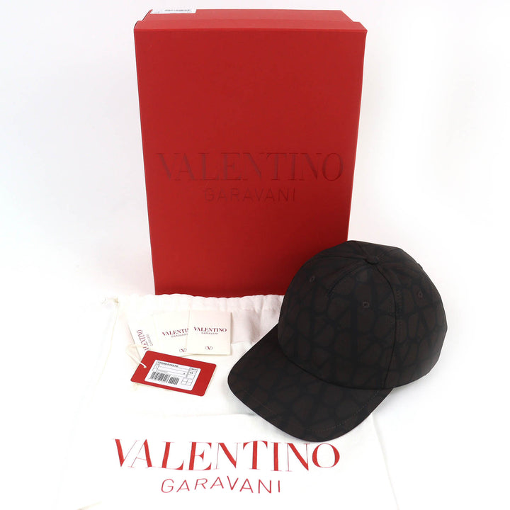 Pristine Valentino Garavani V Logo Signature Hat Baseball Cap silk 2Y0HDA10STB