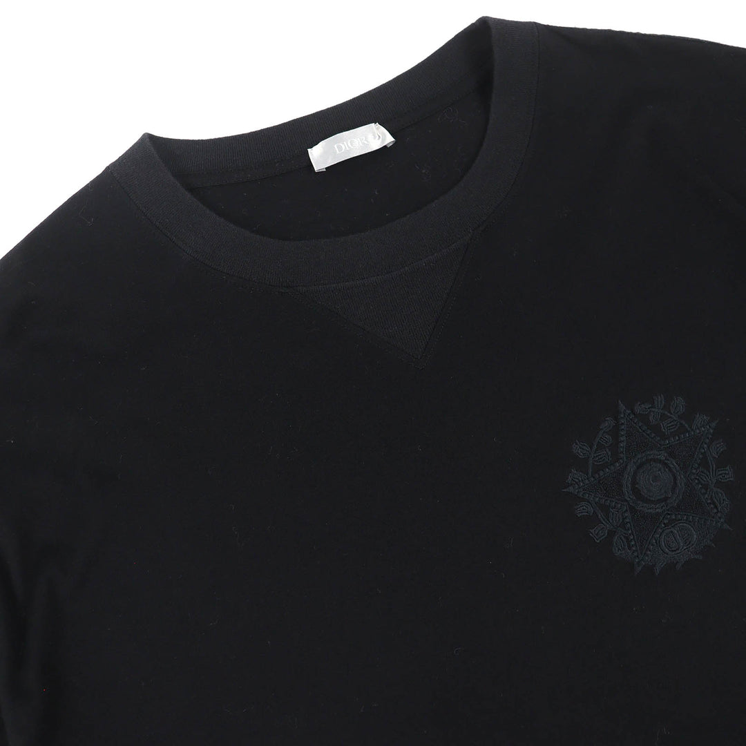 Great DIOR Short sleeve T-shirt Star logo embroidered crew neck XXL 243J685C0677
