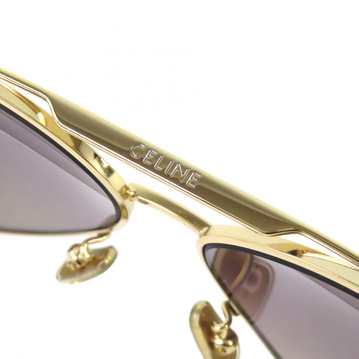 Excellent CELINE sunglasses Two Bridges Teardrop gold cotton mens CL40062U