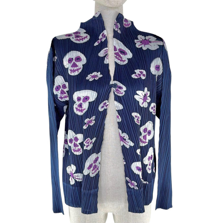 Excellent PLEATS PLEASE cardigan Navy polyester Women 4 PP13-JO724
