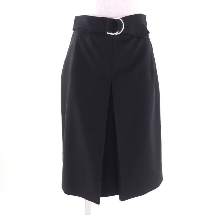 Excellent HERMES skirt black wool Women 38 2H0304DN