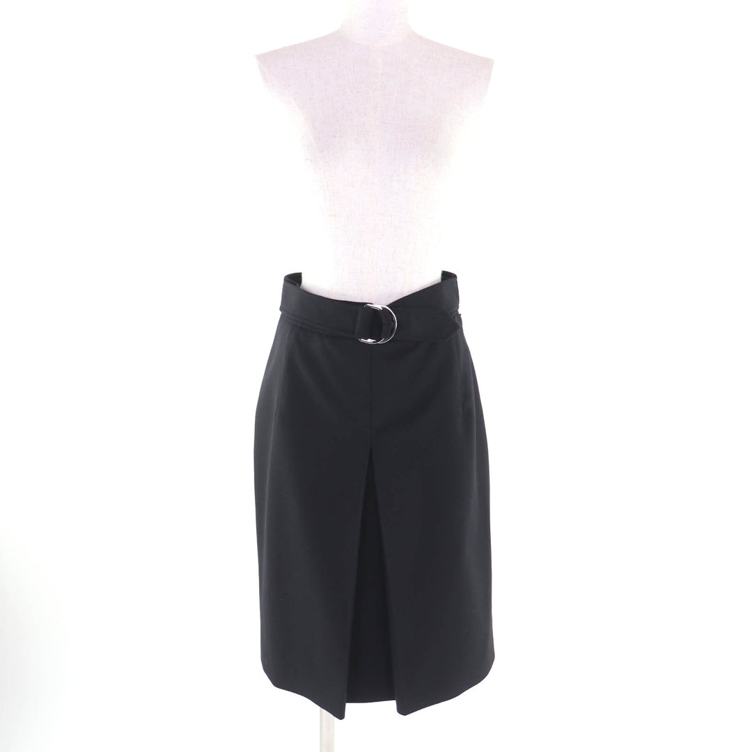Excellent HERMES skirt black wool Women 38 2H0304DN