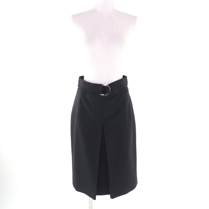 Excellent HERMES skirt black wool Women 38 2H0304DN