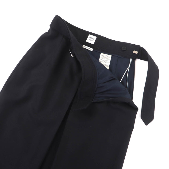 Excellent HERMES skirt black wool Women 38 2H0304DN