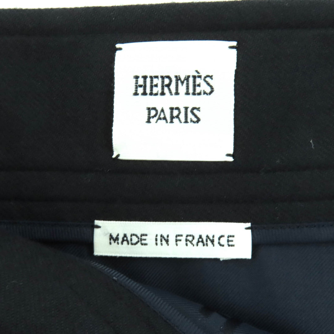 Excellent HERMES skirt black wool Women 38 2H0304DN