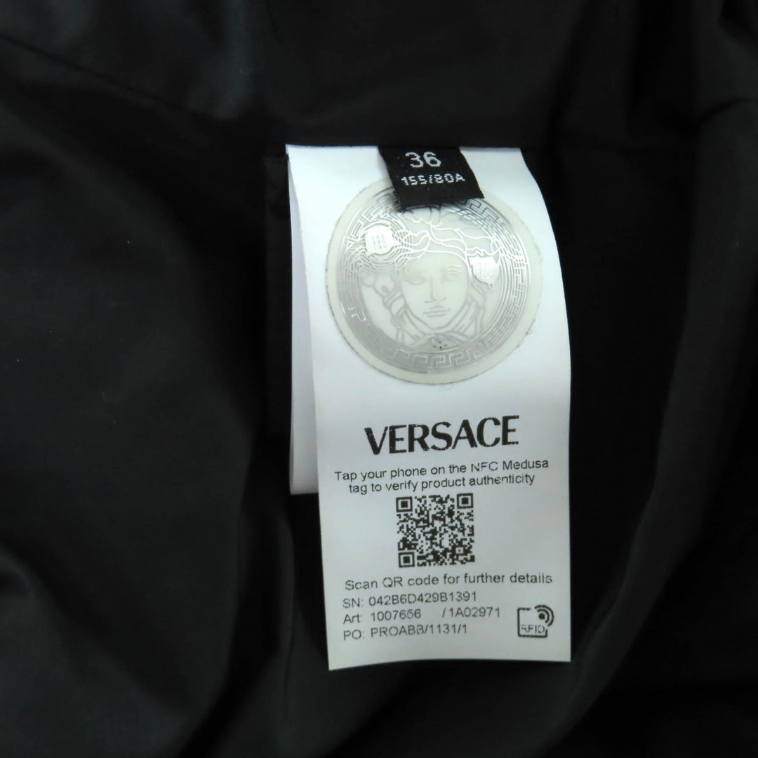 Excellent VERSACE down coat black polyester Women 36 1007656