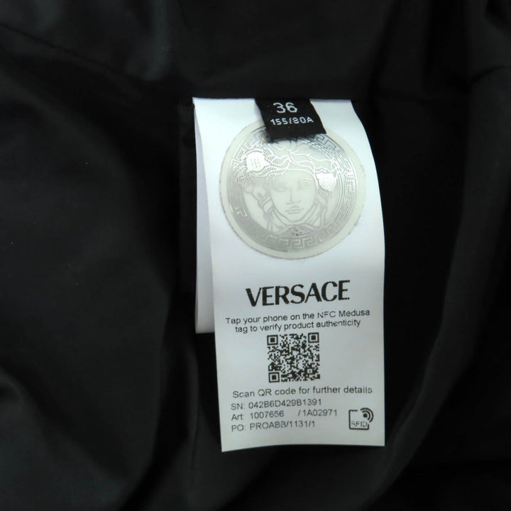 Excellent VERSACE down coat black polyester Women 36 1007656