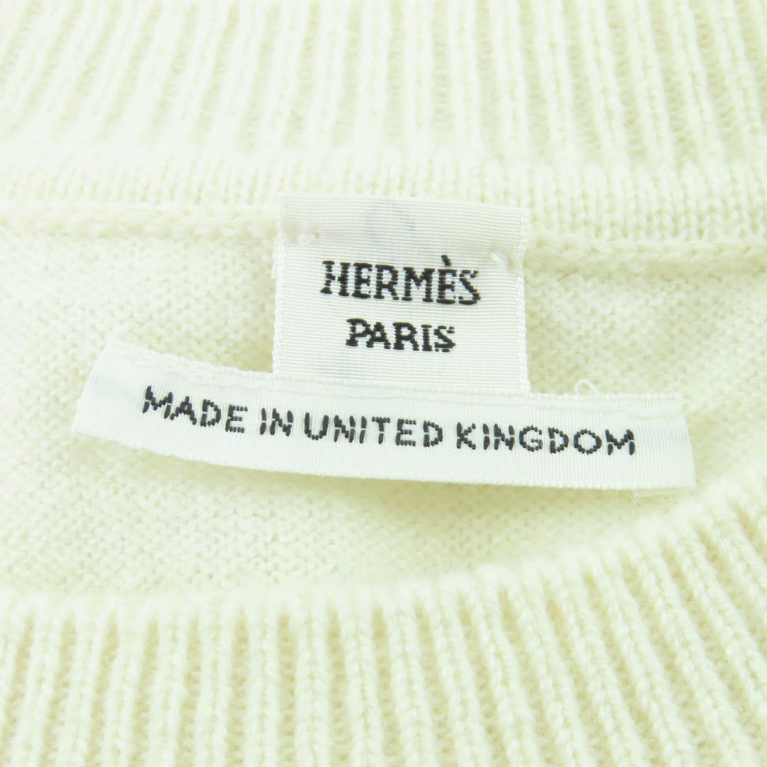 Pristine HERMES knit white cashmere Women 40 2E26358D1