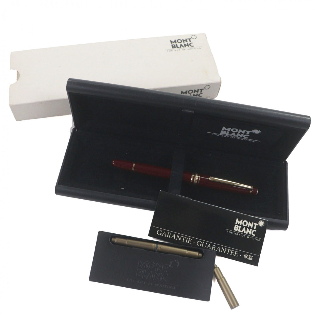 Great MONTBLANC fountain pen Meisterstück Classic white star Bordeaux 14K mens