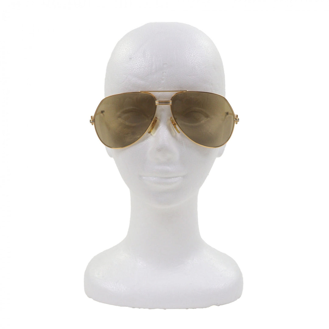 Great Cartier sunglasses Trinity Two-bridge logo Metal gold mens