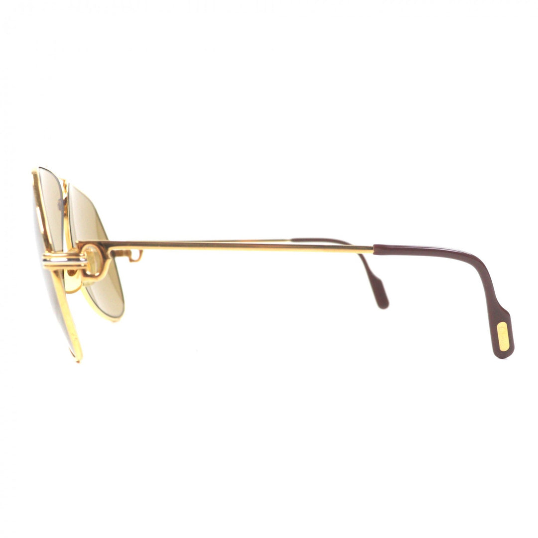 Great Cartier sunglasses Trinity Two-bridge logo Metal gold mens