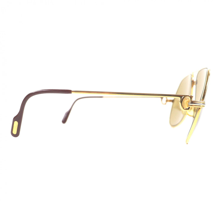 Great Cartier sunglasses Trinity Two-bridge logo Metal gold mens