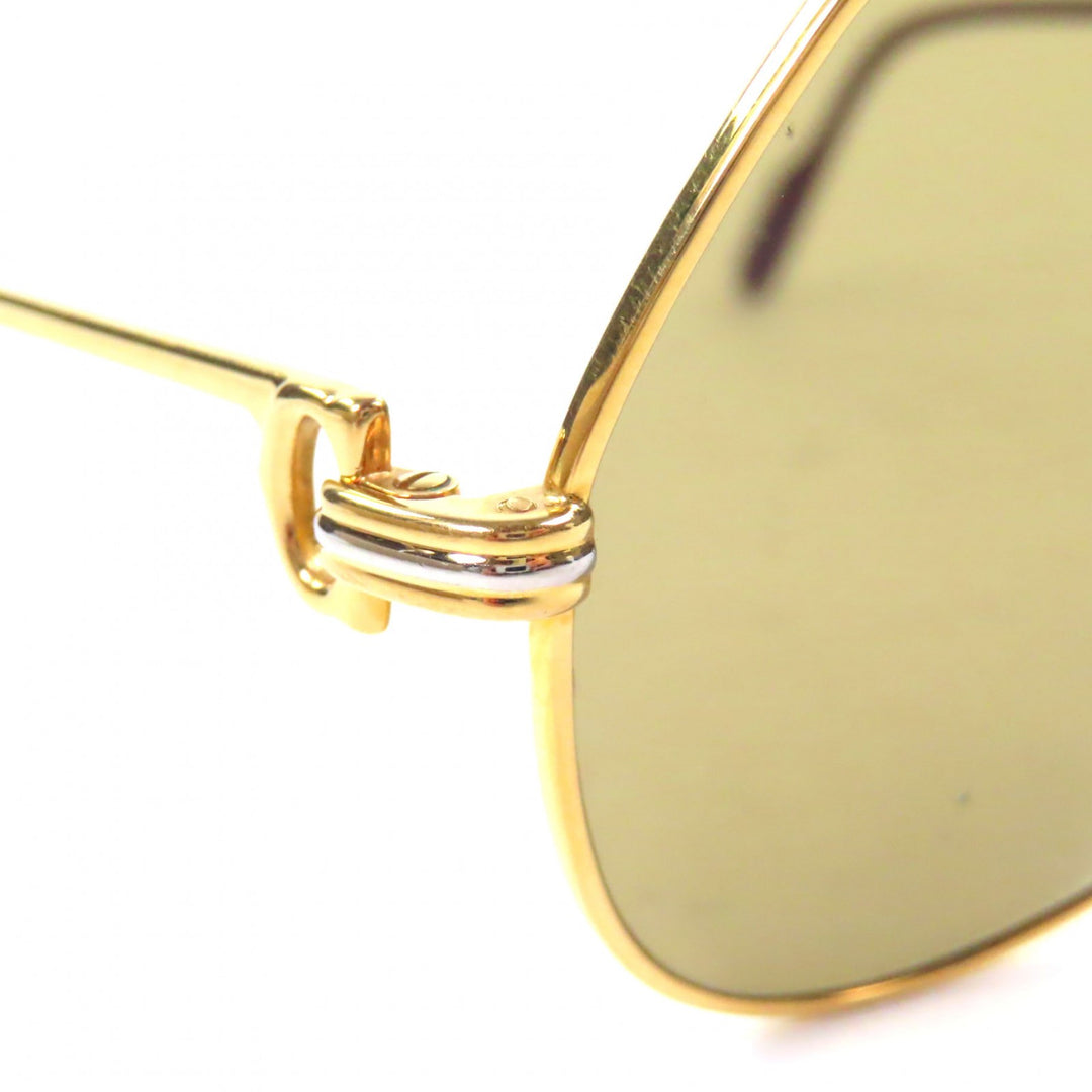 Great Cartier sunglasses Trinity Two-bridge logo Metal gold mens