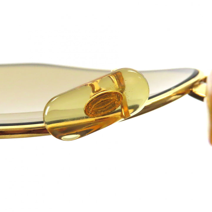 Great Cartier sunglasses Trinity Two-bridge logo Metal gold mens