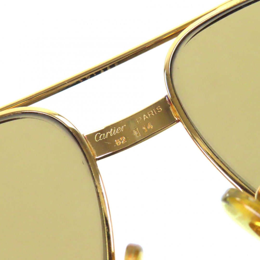 Great Cartier sunglasses Trinity Two-bridge logo Metal gold mens