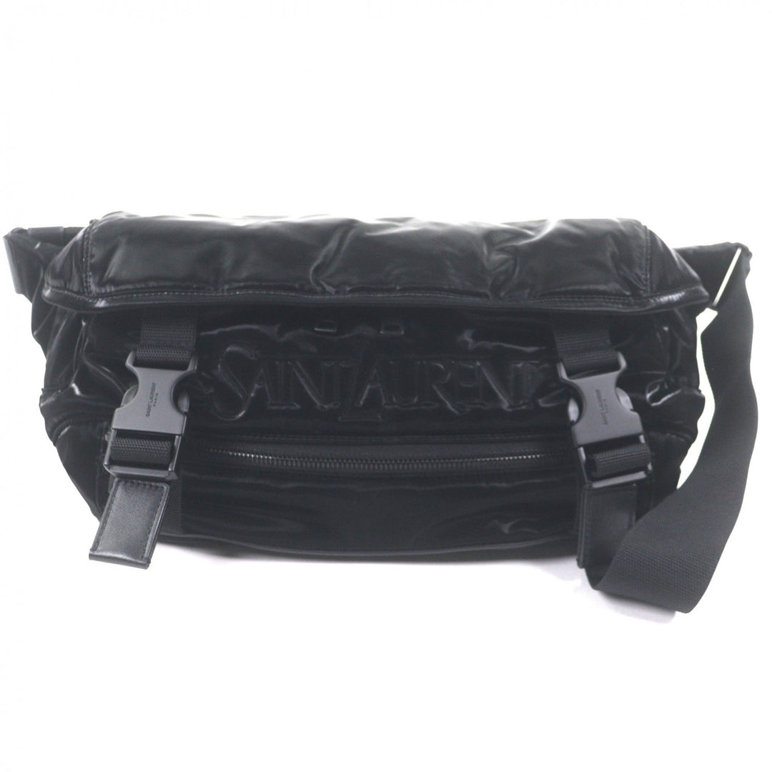 Excellent SAINT LAURENT PARIS Sling bag Embroidery black Nylon mens 758258