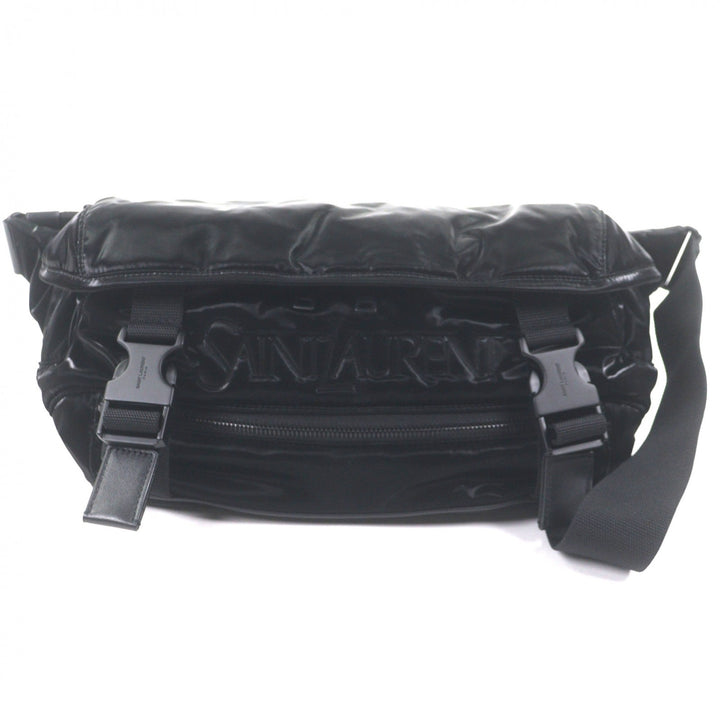 Excellent SAINT LAURENT PARIS Sling bag Embroidery black Nylon mens 758258