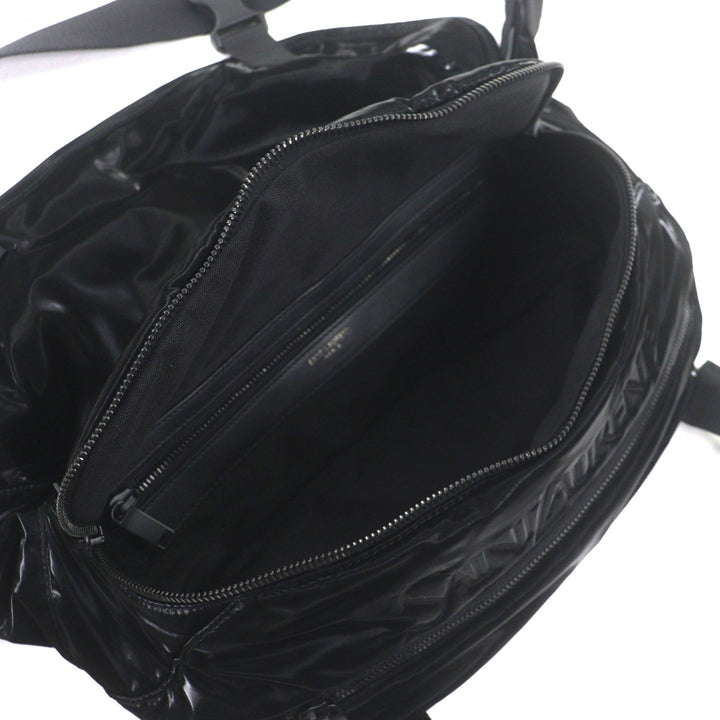 Excellent SAINT LAURENT PARIS Sling bag Embroidery black Nylon mens 758258