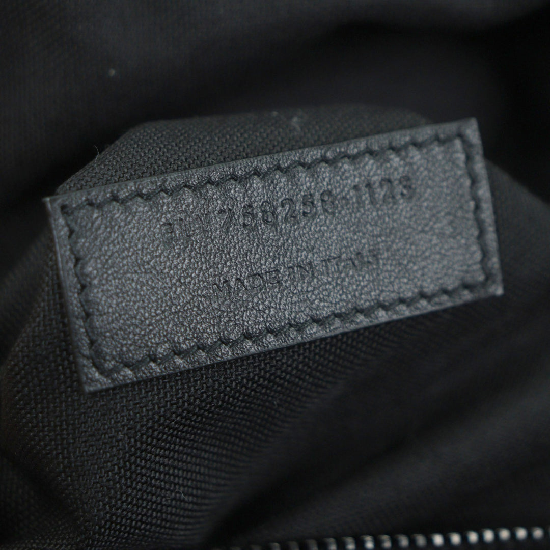 Excellent SAINT LAURENT PARIS Sling bag Embroidery black Nylon mens 758258