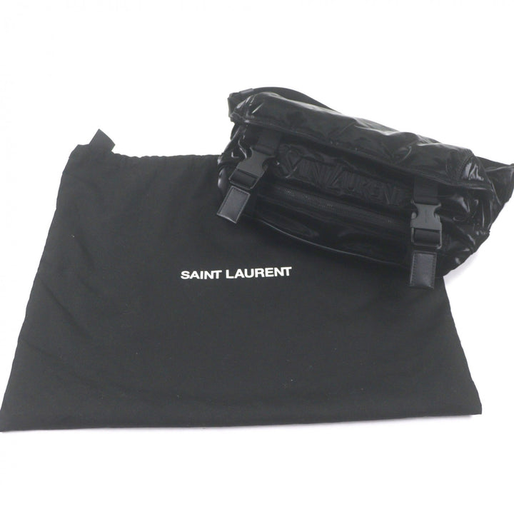 Excellent SAINT LAURENT PARIS Sling bag Embroidery black Nylon mens 758258
