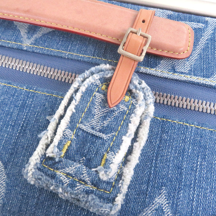 Great LOUIS VUITTON Carry Bag Horizon 55 LV Remix Monogram Denim Indigo blue