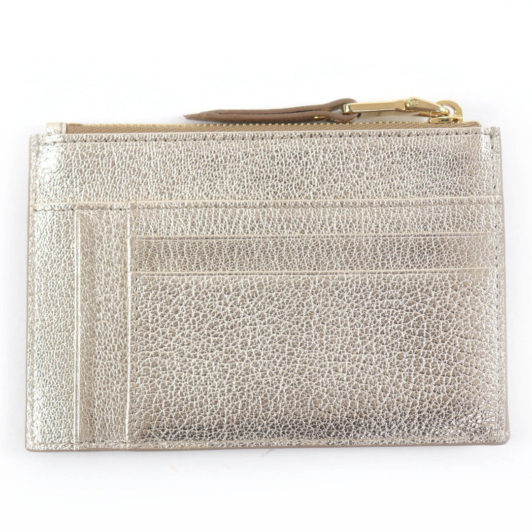 Excellent MIUMIU Coin case Fragment case Card Case gold leather Women