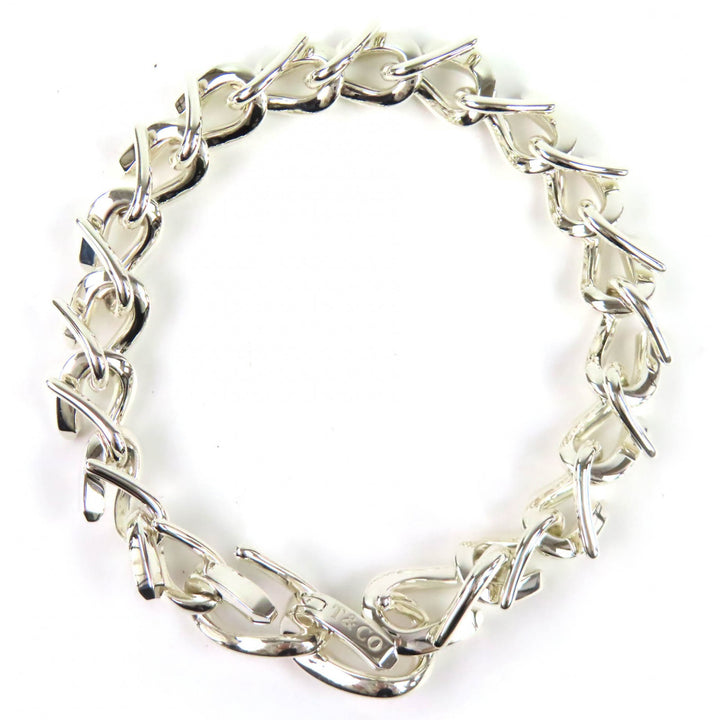 Excellent TIFFANY&Co. bracelet Forged Medium Link Bracelet High Polish 925