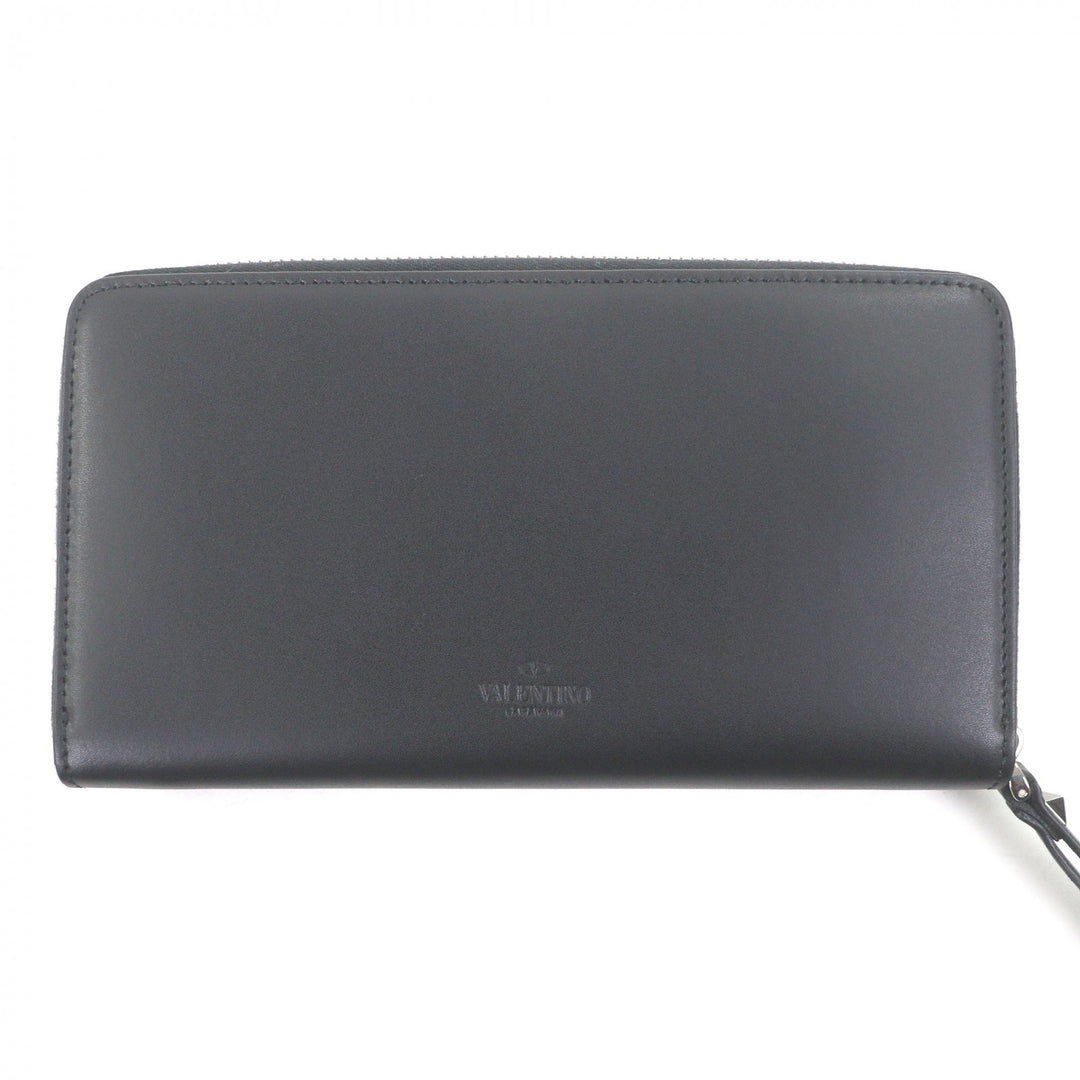 Excellent Valentino Garavani Purse VLTN logo with rock studs Zip Around black