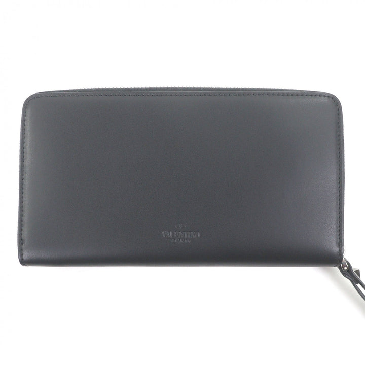 Excellent Valentino Garavani Purse VLTN logo with rock studs Zip Around black