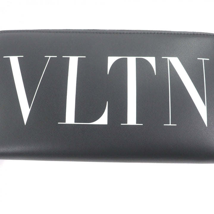 Excellent Valentino Garavani Purse VLTN logo with rock studs Zip Around black
