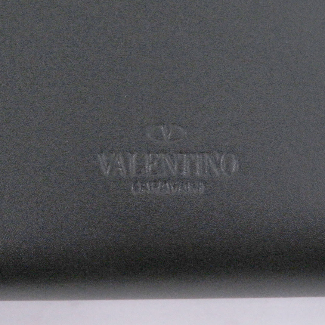 Excellent Valentino Garavani Purse VLTN logo with rock studs Zip Around black