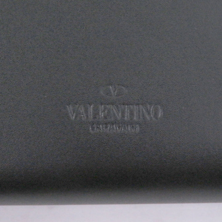 Excellent Valentino Garavani Purse VLTN logo with rock studs Zip Around black