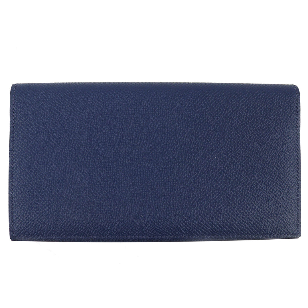 Great HERMES Bifold Wallet MC2 Fleming Bifold Wallet Purse Navy Epsom Leather