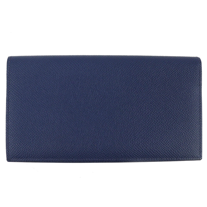 Great HERMES Bifold Wallet MC2 Fleming Bifold Wallet Purse Navy Epsom Leather