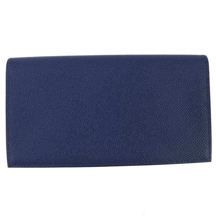 Great HERMES Bifold Wallet MC2 Fleming Bifold Wallet Purse Navy Epsom Leather