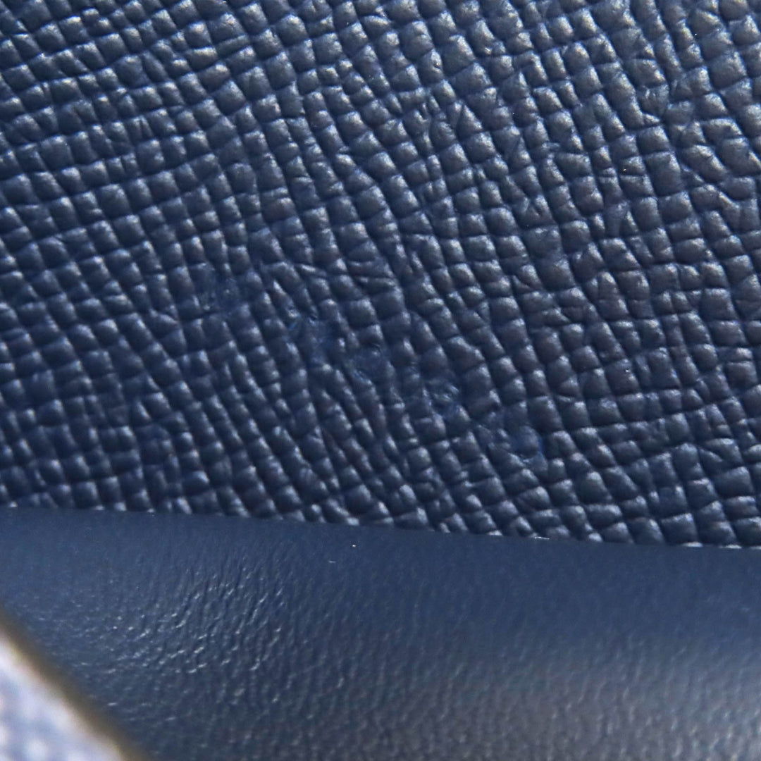 Great HERMES Bifold Wallet MC2 Fleming Bifold Wallet Purse Navy Epsom Leather