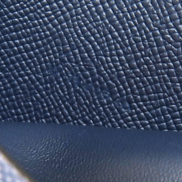 Great HERMES Bifold Wallet MC2 Fleming Bifold Wallet Purse Navy Epsom Leather