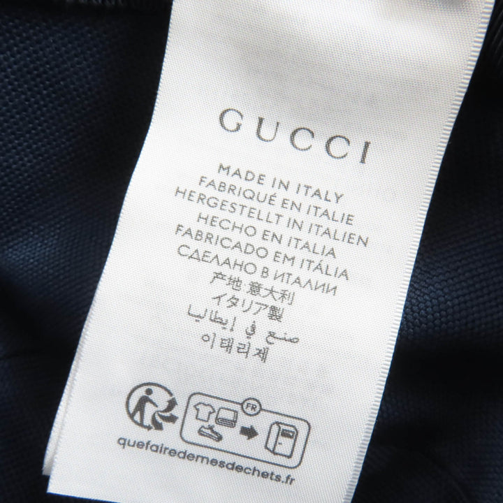 Pristine GUCCI hat GG Jacquard Lamb Leather Denim Bucket Hat Women L 816543