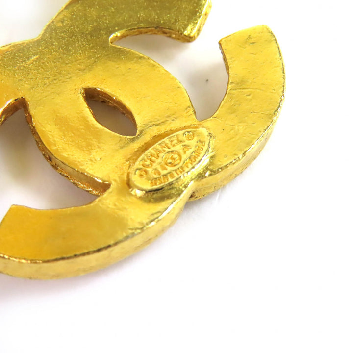 Excellent CHANEL Brooch Triple COCO Mark Brooch Large Size gold Women 94A